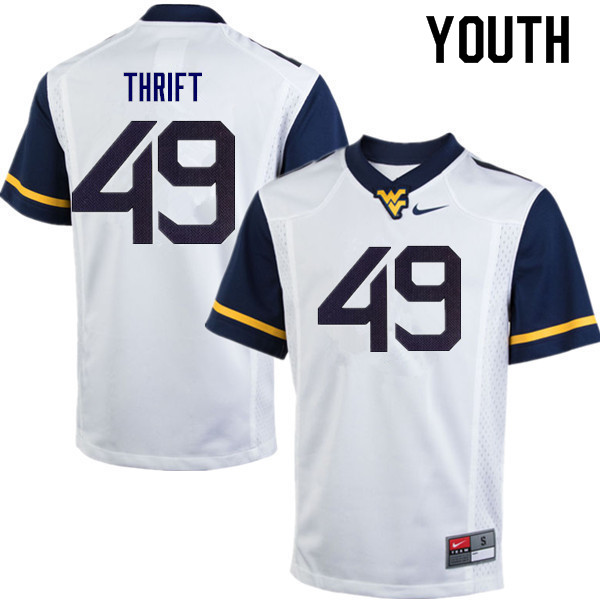 NCAA Youth Jayvon Thrift West Virginia Mountaineers White #36 Nike Stitched Football College Authentic Jersey IS23B07KO